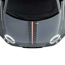 Tri Stripes Flag Hood Stripe Decal Sticker Graphics for Fiat 500
 2