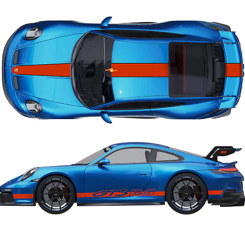 Stickers Kit Bonnet Roof Boot Spoiler Stripes for Porsche 991 GT3 RS