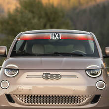 Custom Text Front Italy Flag Windscreen Decal Graphics for Fiat 500 3