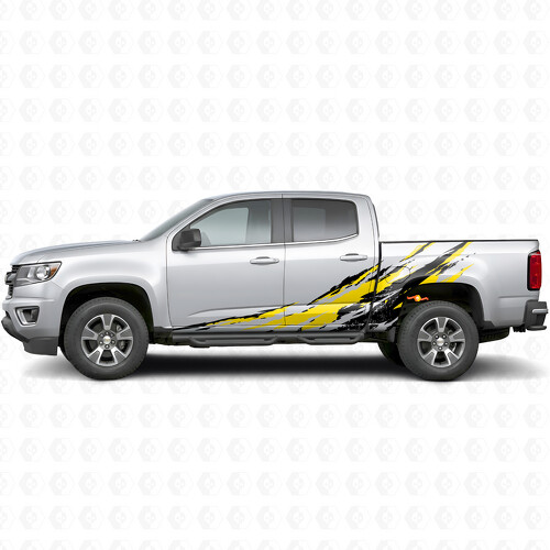 Distressed Splash Door & Bedside Vinyl Stripes for Chevrolet Colorado 2nd Gen 2015-2022_1