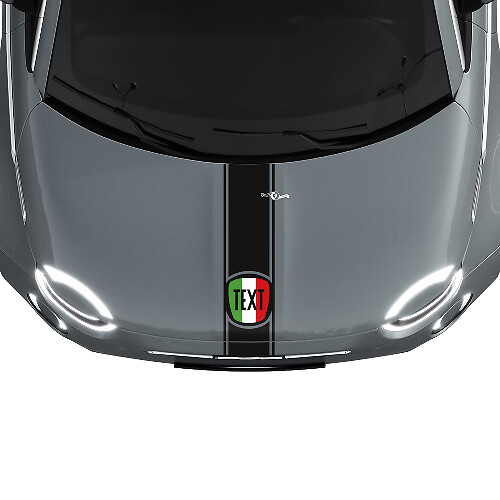 Stripe Italy Flag Hood Stripe Decal Sticker Graphics for Fiat 500
