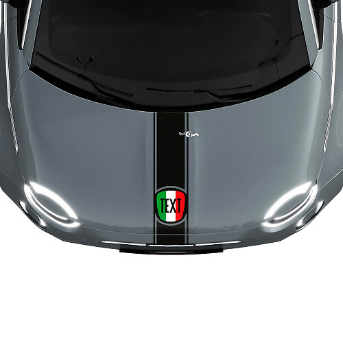 Stripe Italy Flag Hood Stripe Decal Sticker Graphics for Fiat 500
