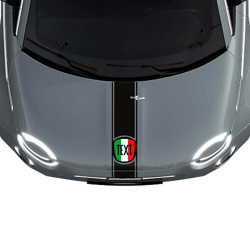 Stripe Italy Flag Hood Stripe Decal Sticker Graphics for Fiat 500
