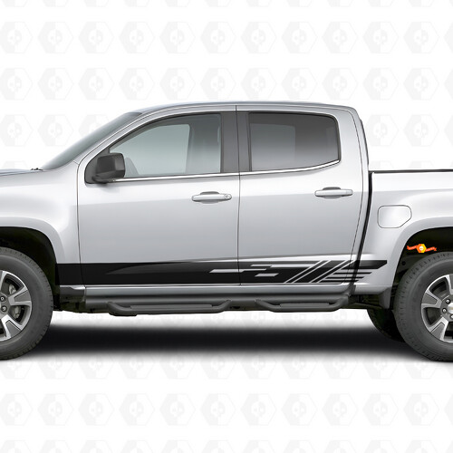 Diagonal Slot Door & Rocker Panel Vinyl Stripes for Chevrolet Colorado 2nd Gen 2015-2022_1