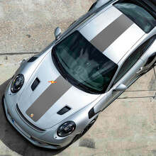 Central Hood & Roof Stripes Vinyl Decals Kit for Porsche 991 GT2 RS _2