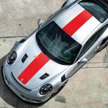 Central Hood & Roof Stripes Vinyl Decals Kit for Porsche 991 GT2 RS _3