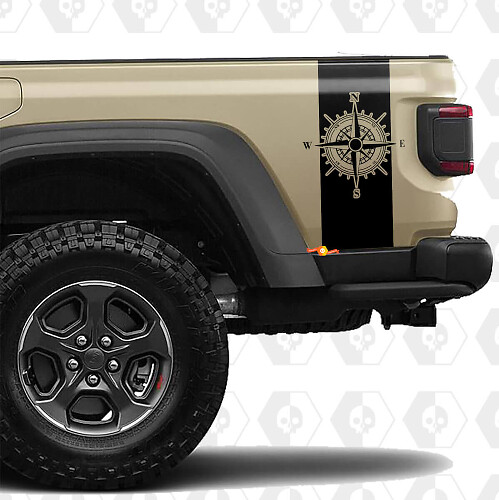 Compass Rear Side Stripes Vinyl Decal for Jeep Gladiator