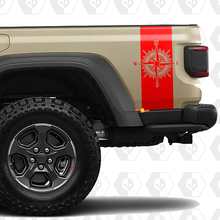 Pair Rear Bed Side Compass 4x4 Off-Road Racing Stripe Kit for Jeep Gladiator
 2