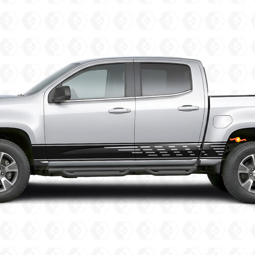 Staggered Slot Door & Rocker Panel Vinyl Stripes for Chevrolet Colorado 2nd Gen 2015-2022