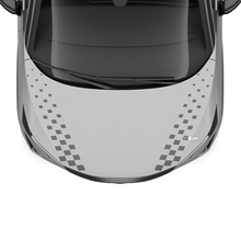 Hood Dual Checkered Stripe Racing Graphics Decal for Nissan ARIYA
 2