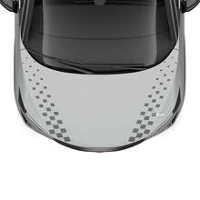 Hood Dual Checkered Stripe Racing Graphics Decal for Nissan ARIYA
 2