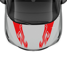 Hood Dual Flame Tribal Stripe Racing Graphics Decal for Nissan ARIYA
 3