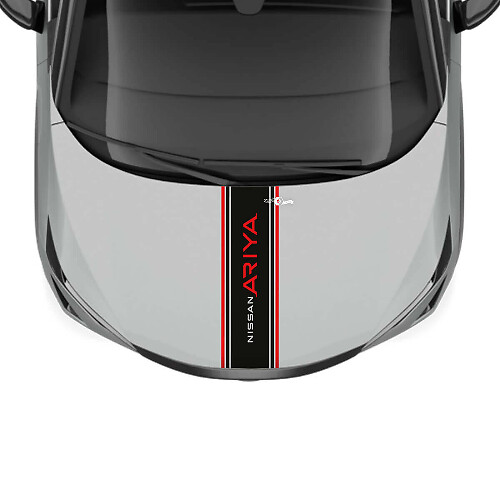 Hood Dual Stripe Racing Graphics Decal for Nissan ARIYA
