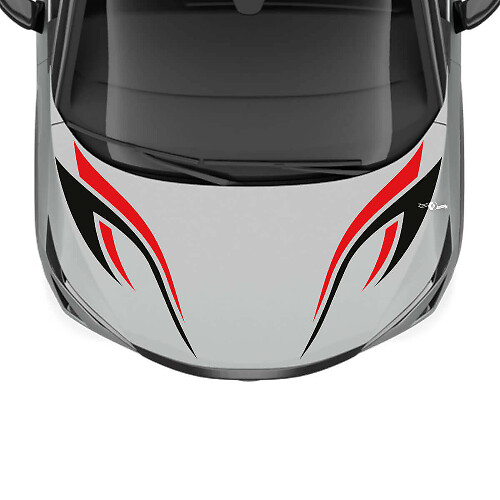 Hood Dual Colors Tribal Stripe Racing Graphics Decal for Nissan ARIYA
