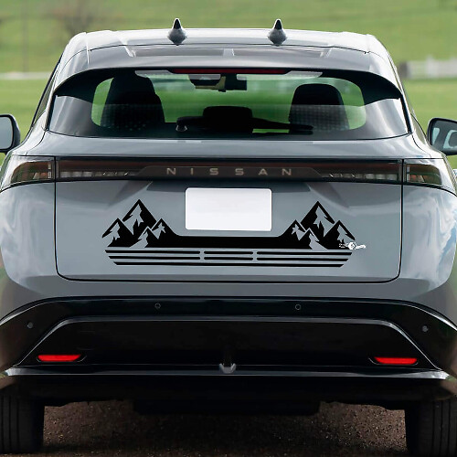 Rear Mountains Racing Graphics Decal for Nissan ARIYA
