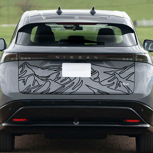 Rear Mountains Racing Graphics Decal for Nissan ARIYA