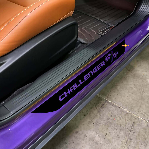 Lettering Vinyl Door Sill Stripe Decals For Dodge Challenger _1