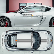 GT4 Clubsport Racing Side Hood Roof Windshield Banner Decals Stickers Graphics for Porsche 718 Cayman
 2