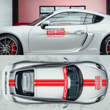 GT4 Clubsport Racing Side Hood Roof Windshield Banner Decals Stickers Graphics for Porsche 718 Cayman
 3