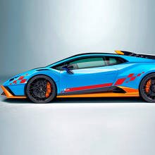 Checkered Stripe Flag Side Vinyl Decal Sticker Graphics for Lamborghini STO 3