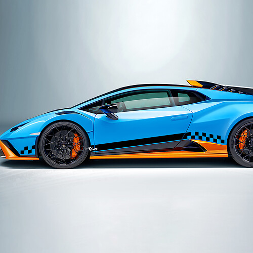 Checkered Stripe Flag Side Vinyl Decal Sticker Graphics for Lamborghini STO
