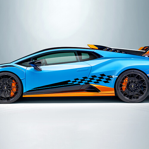 Checkered Stripe Flag Side Vinyl Decal Sticker Graphics for Lamborghini STO
