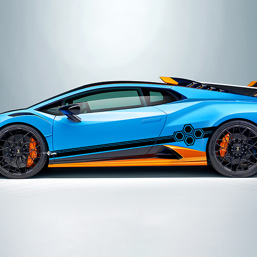 Hexagon Stripes Side Vinyl Decal Sticker Graphics for Lamborghini STO
