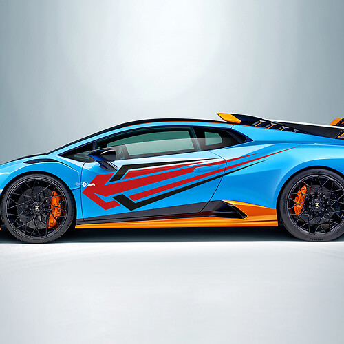 Two colours Tribal Stripes Side Vinyl Decal Sticker Graphics for Lamborghini STO 2
