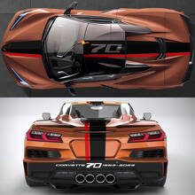 70th Anniversary Kit Decals Stickers Stripes for Chevrolet Corvette convertible C8
 2