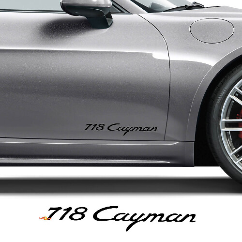 Brand Lettering Side Doors Vinyl Decal Set for Porsche 718 Cayman