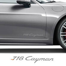 Brand Lettering Side Doors Vinyl Decal Set for Porsche 718 Cayman_2