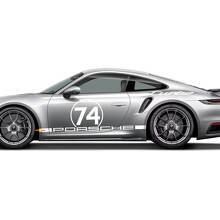 Side 911 Turbo 50 Years 2025 graphic Heritage Design stripes Kit Decal Sticker for Porsche 911 Turbo S 992.2
 2
