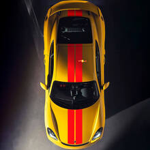 Dual Racing Stripes Hood and Roof Vinyl Decal Kit for Porsche Cayman 718_3