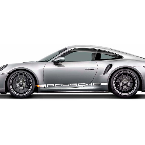 Porsche-Style Rocker Panel Stripe Vinyl Decal Kit for Porsche 911 Turbo S 992.2