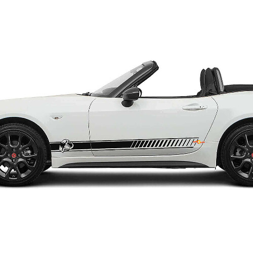 Racing Side Stripes Vinyl Decal Kit for Fiat 124 Spider Abarth