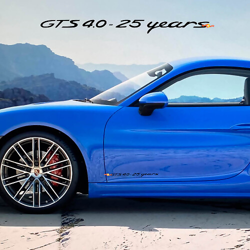 GTS 4.0 - 25 years Side Doors Decal Sticker for Porsche 718 Cayman GTS 4.0
