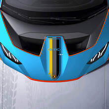 Hood Racing Stripes Tri Colour Frame Vinyl Decal Sticker Graphics for Lamborghini STO 3