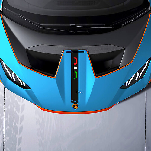 Italian Style Outline Stripe Hood Vinyl Decal Sticker for Lamborghini Huracán