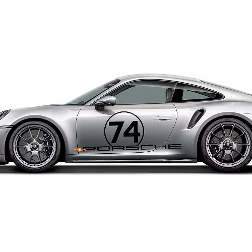 Side PORSCHE 50 Years stripes Kit graphic Decal Sticker for Porsche 911 Turbo S 992.2
