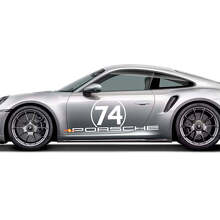 Side PORSCHE 50 Years stripes Kit graphic Decal Sticker for Porsche 911 Turbo S 992.2
 2