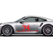 Side PORSCHE 50 Years stripes Kit graphic Decal Sticker for Porsche 911 Turbo S 992.2
 3