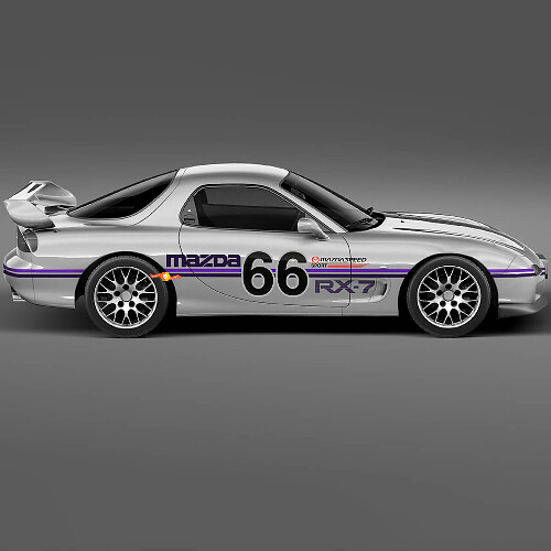 Full 66 Kit Side Hood Stripe Decal Sticker - Custom Vinyl Sticker for Mazda RX-7 Sport
 1