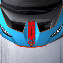 Hood Central Checkered stripe Racing Vinyl Decal Sticker Graphics for Lamborghini STO
 3
