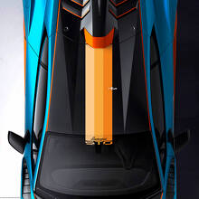 Roof and Windshield Tri Colors Stripe STO logo Racing Vinyl Decal Sticker Graphics for Lamborghini STO
 2