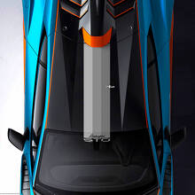 Roof and Windshield Tri Colors Stripe STO logo Racing Vinyl Decal Sticker Graphics for Lamborghini STO
 3