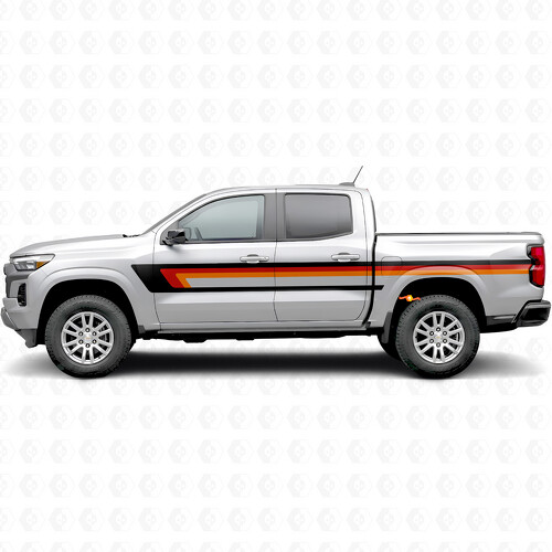 Retro Upper Beltline Door & Bedside Vinyl Stripes for Chevrolet Colorado 3rd Gen 2023-2026