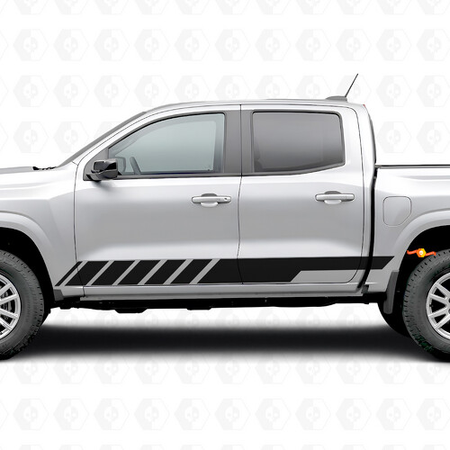 Slanted Racing Door & Rocker Panel Vinyl Stripes for Chevrolet Colorado 3rd Gen 2023-2026