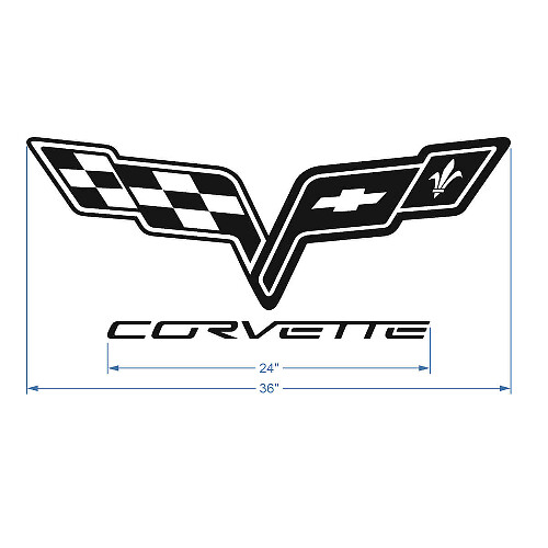 Corvette C6 Bonnet Logo Vinyl Decal Sticker 2