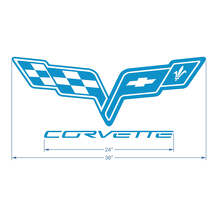Corvette C6 Bonnet Logo Vinyl Decal Sticker 2 3