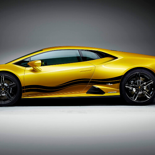 Side Wave Stripes Graphics Racing Vinyl Decal Sticker Graphics for Lamborghini Huracan Evo
